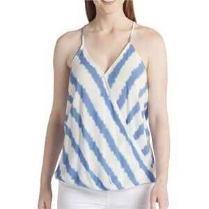 Market & Spruce Stitch Fix 2XL Blue/White‎ Tye Dye Tank Adjustable Wrap Top NWT